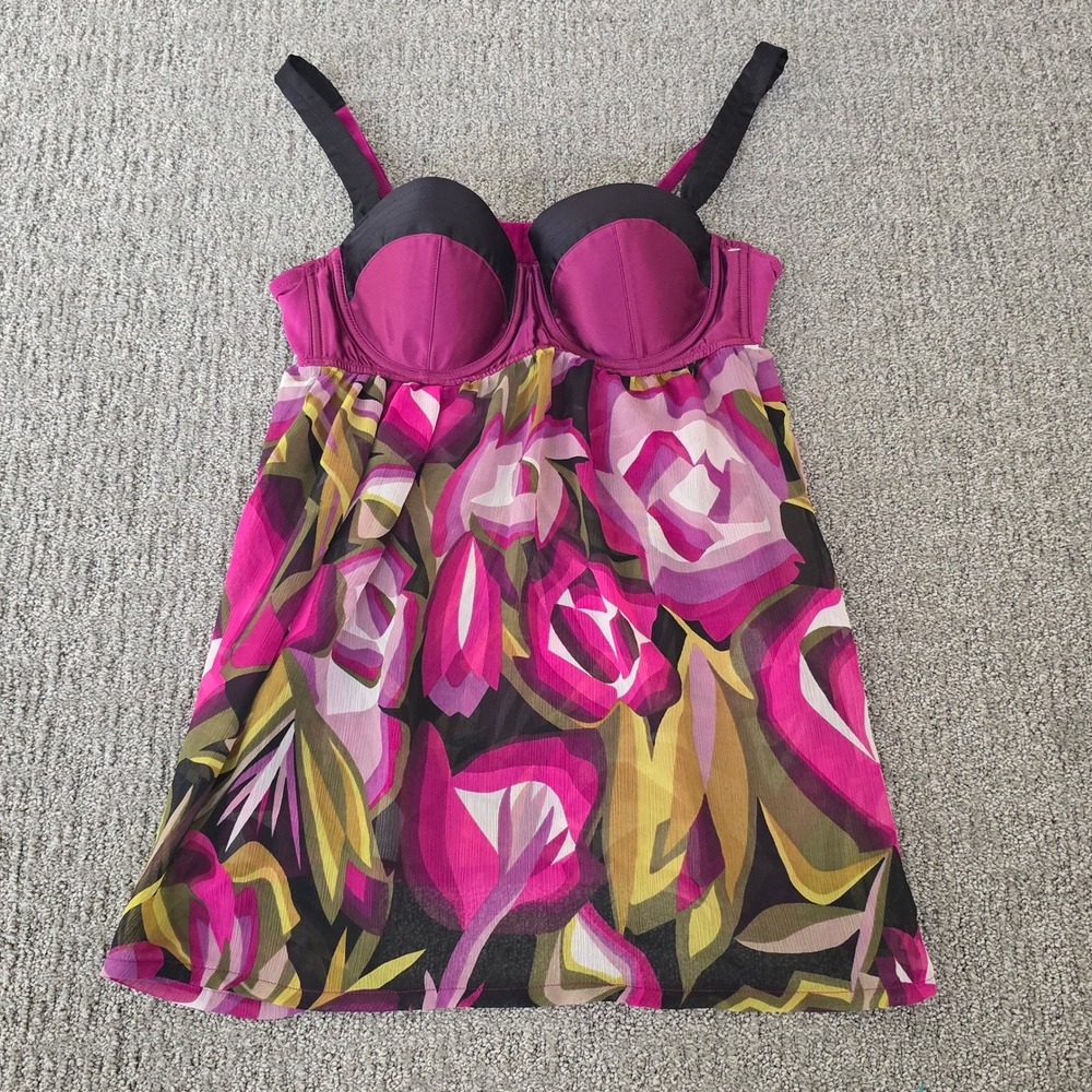 Missoni for Target Floral Babydoll Bustier Top M Pink Retro Lingerie 2011